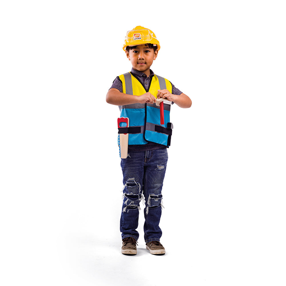 Builder Dress Up, Builder Dress Up, Builders fancy dress,Builders costumes, Builders fancy dress, Builder Dress Up,It’s a busy day on the building site! Little builders can put on their Builder Kids Fancy Dress Costumes and get to work laying bricks, mixing cement and much more - there’s always something to be done. This children’s dressing up clothes set comes with a fluorescent yellow and blue jacket, wooden saw, screwdriver, wreBuilder DressIt’s a busy day on the building site! Little builders can put on