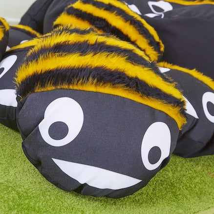 Bumble Bee Cushion and 15 Baby Bee Cushions, Bee Cushion and 15 Baby Bee Cushions,Bumble bee cushion,mini beasts early years resources,early years classroom furniture,sensory cushion, Bumble Bee Cushion and 15 Baby Bee Cushions,The Bumble Bee Cushion and 15 Baby Bee Cushions are the perfect addition to any classroom, providing a fun and comfortable seating option for children. The large furry bee cushion is not only super cuddly, but it also has a surprise inside - it unzips to reveal 15 individual smaller 