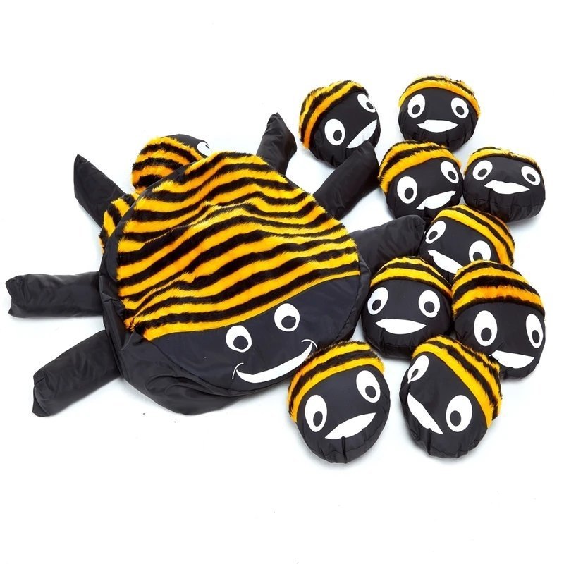 Bumble Bee Cushion and 15 Baby Bee Cushions, Bee Cushion and 15 Baby Bee Cushions,Bumble bee cushion,mini beasts early years resources,early years classroom furniture,sensory cushion, Bumble Bee Cushion and 15 Baby Bee Cushions,The Bumble Bee Cushion and 15 Baby Bee Cushions are the perfect addition to any classroom, providing a fun and comfortable seating option for children. The large furry bee cushion is not only super cuddly, but it also has a surprise inside - it unzips to reveal 15 individual smaller 