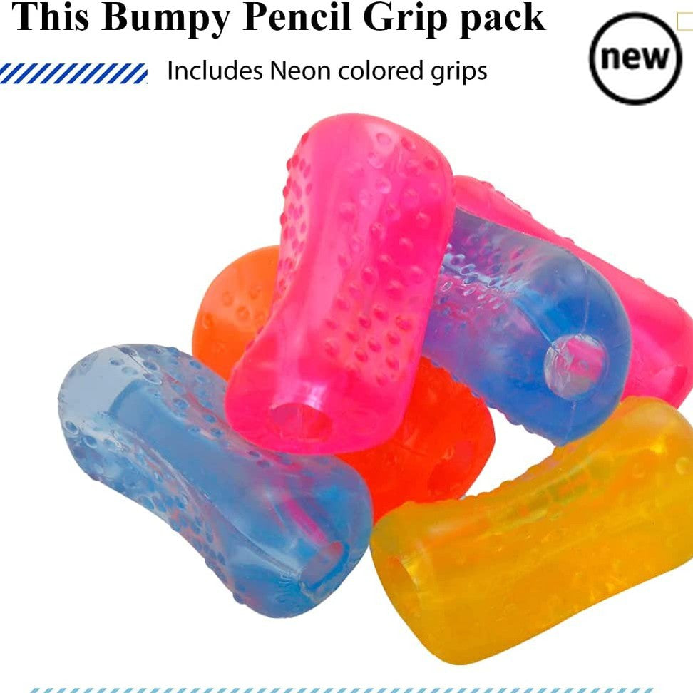 Bumpy Neon Pencil Grip 6 Pack, Bumpy Neon Pencil Grip 6 Pack,childrens pencil grips,special needs pencil grips,pencil grips,classroom pencil grips, Bumpy Neon Pencil Grip 6 Pack,The bumpy grip sleeker design and bumpy texture make it truly unique. A great tool for teaching proper positioning, children love the bright colours and tactile feel. The bumpy grip is versatile and can be put on paintbrushes, styluses, pens, utensils, and much more! Bumpy Neon Pencil Grip 6 Pack Bumpy surface for aThe bumpy grip sl