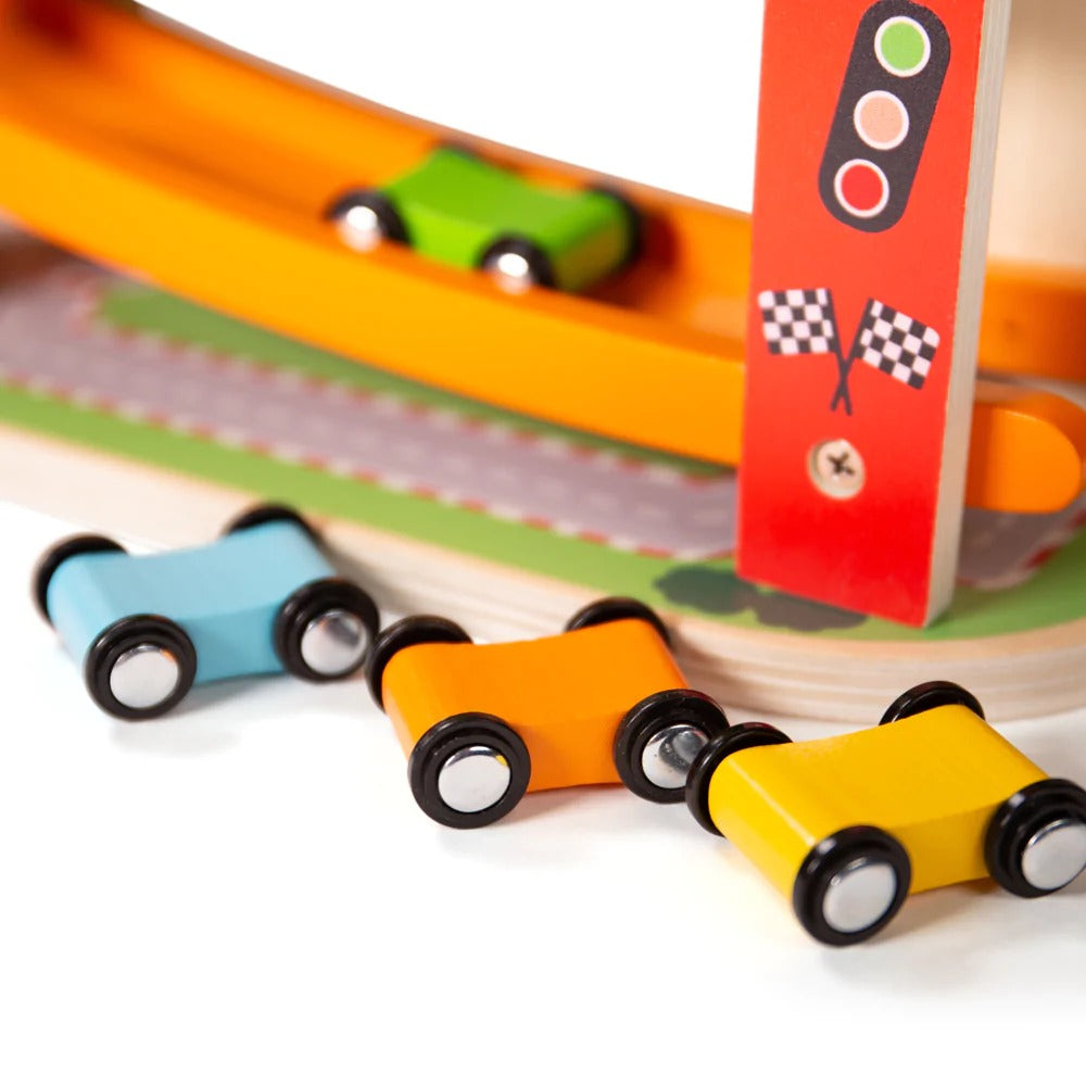 Car Racer, Car Racer,car racing tower,wooden car racer tower,early years toys,early years resources, educational resources, educational materials, Car Racer,It’s race time! The Bigjigs Toys Wooden Car Racer brings all the thrills of a classic car ramp to life, offering endless hours of exciting pretend play. Perfect for little racers, this beautifully crafted wooden car ramp is designed to spark joy and creativity as children watch the mini wooden cars zoom down the ramps ,Car RacerIt’s race time! The Bigji