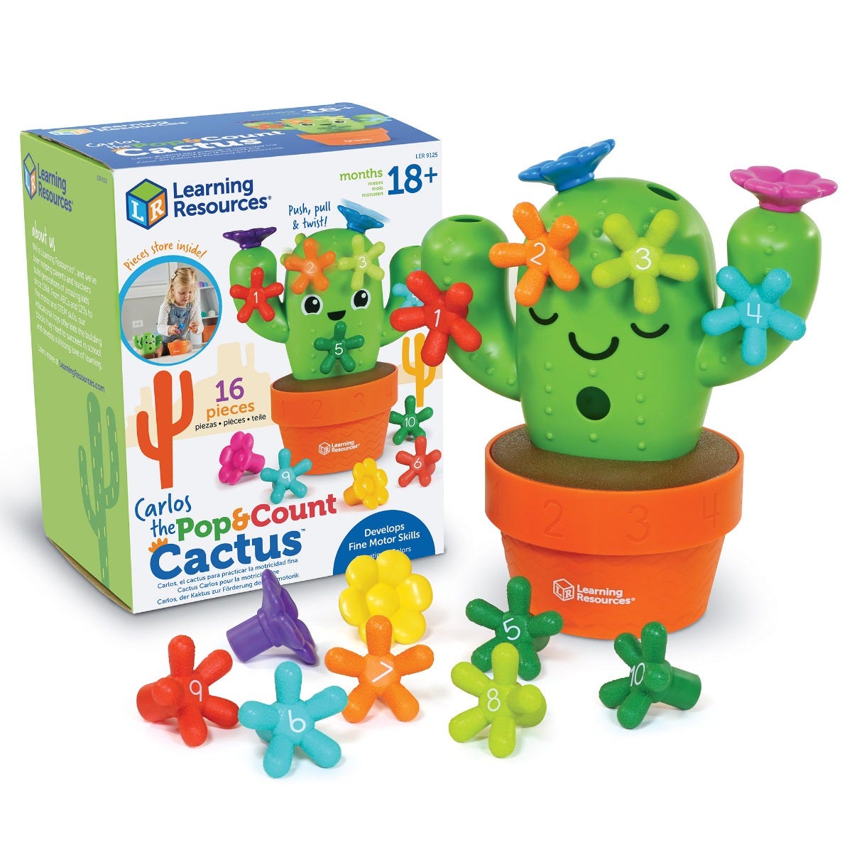 Carlos The Pop & Count Cactus, Carlos The Pop & Count Cactus.Learning resources Carlos The Pop & Count Cactus, Carlos the Pop & Count Cactus – A Fun & Engaging Fine Motor Toy Carlos the Pop & Count Cactus is a tactile, interactive learning toy designed to help little hands build strength, coordination, and early counting skills through hands-on play. With 10 numbered spikes and 4 colourful flowers, children can grab, push, pull, and twist to develop essential fine motor skills while engaging in sensory-rich