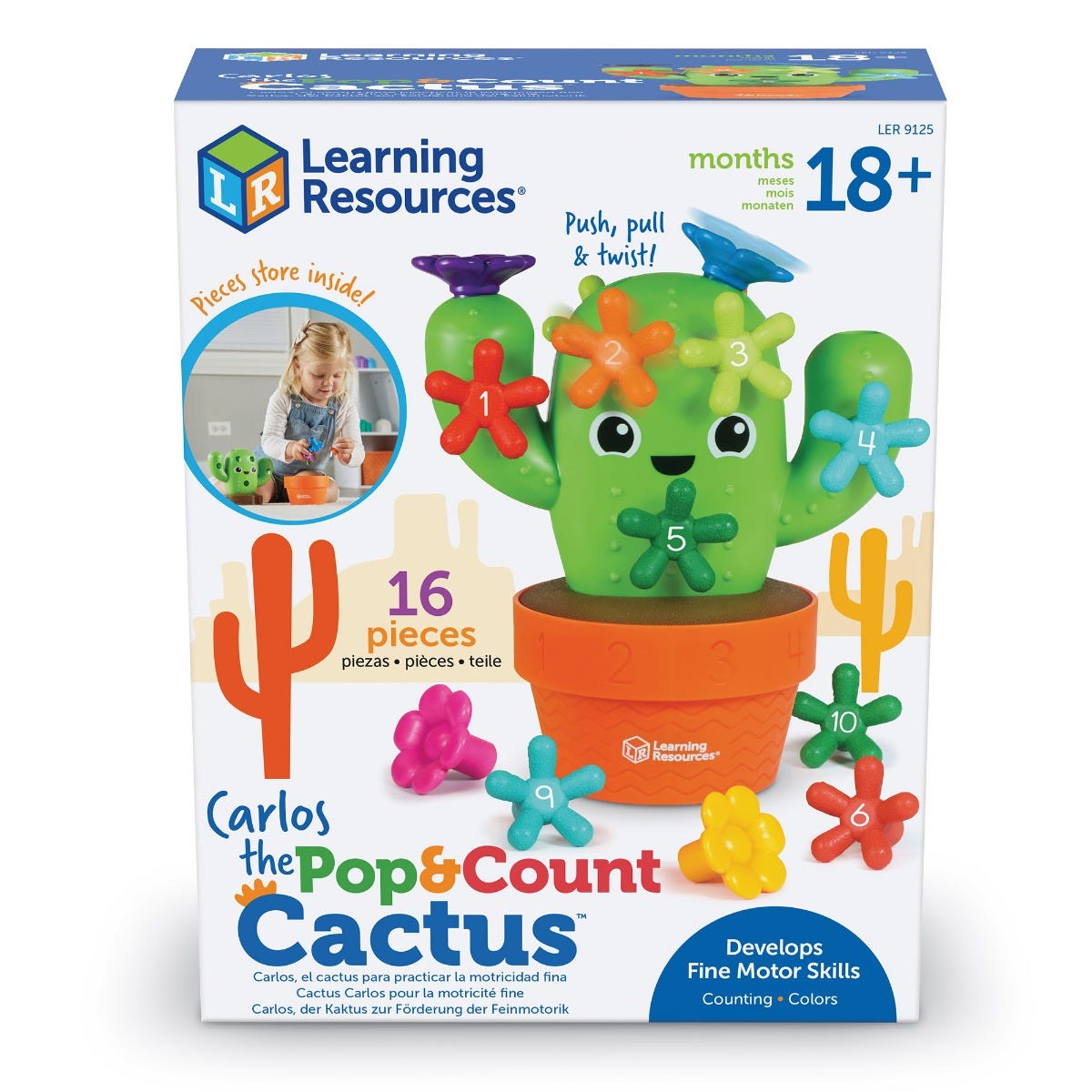 Carlos The Pop & Count Cactus, Carlos The Pop & Count Cactus.Learning resources Carlos The Pop & Count Cactus, Carlos The Pop & Count Cactus,This fun Carlos The Pop & Count Cactus toy encourages little hands to grab and grow with tactile pieces made for active play. When children grab the colourful flowers and spikes and push and twist them into Carlos the Pop & Count Cactus, they develop strength in the wrist, thumb, and forefinger. This helps them build t,Carlos The Pop & CountThis fun Carlos The Pop & Co