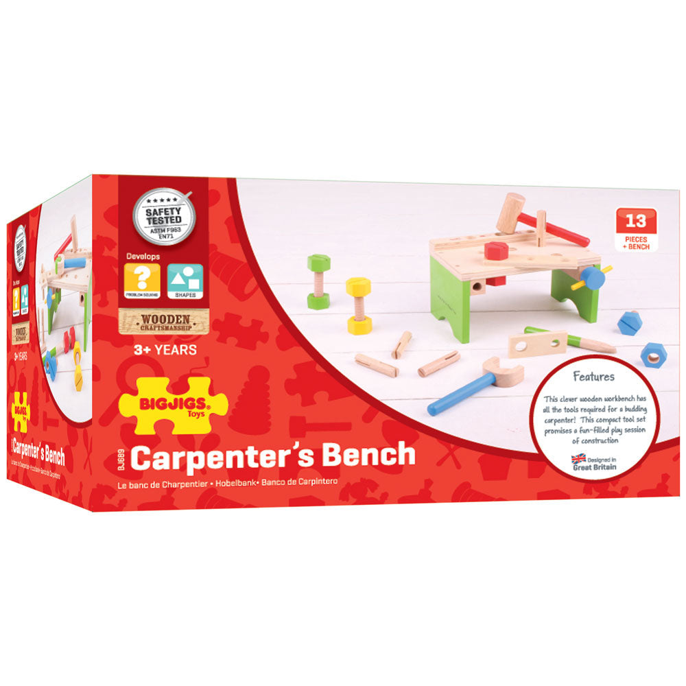 Carpenter's Bench, Carpenter's Bench,Bigjigs Carpenter's Bench,Bigjigs toys,Carpenter's Bench, Carpenter's Bench,The Bigjigs Toys Carpenter’s Bench will introduce your budding woodworker to the joys of working with carpentry and construction tools. It guarantees hours of imaginative play and encourages hand/eye coordination skills! Looking for woodworking projects for kids? The Carpenter’s Bench comes with 14 lifelike wooden tool,Carpenter'sThe Bigjigs Toys Carpenter’s Bench will introduce your budding wood