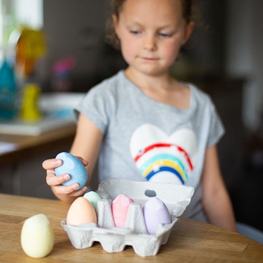 Chalk Eggs, Chalk Eggs,Bigjigs Chalk eggs,Chalkboards,Chalkboards Mini Bugs,Outdoor activity Chalkboard,outdoor art equipment,, Chalk Eggs,Encourage creative play time with these colourful Chalk Eggs, supplied in 6 beautiful pastel colours including yellow, green, orange, pink, purple and blue. Palm sized chalks moulded into an easy grip egg shape, ideal for outdoor mark making activities and perfect for little artists! The Chalk Eggs are beautifully pack,Chalk EggsEncourage creative play time with these co