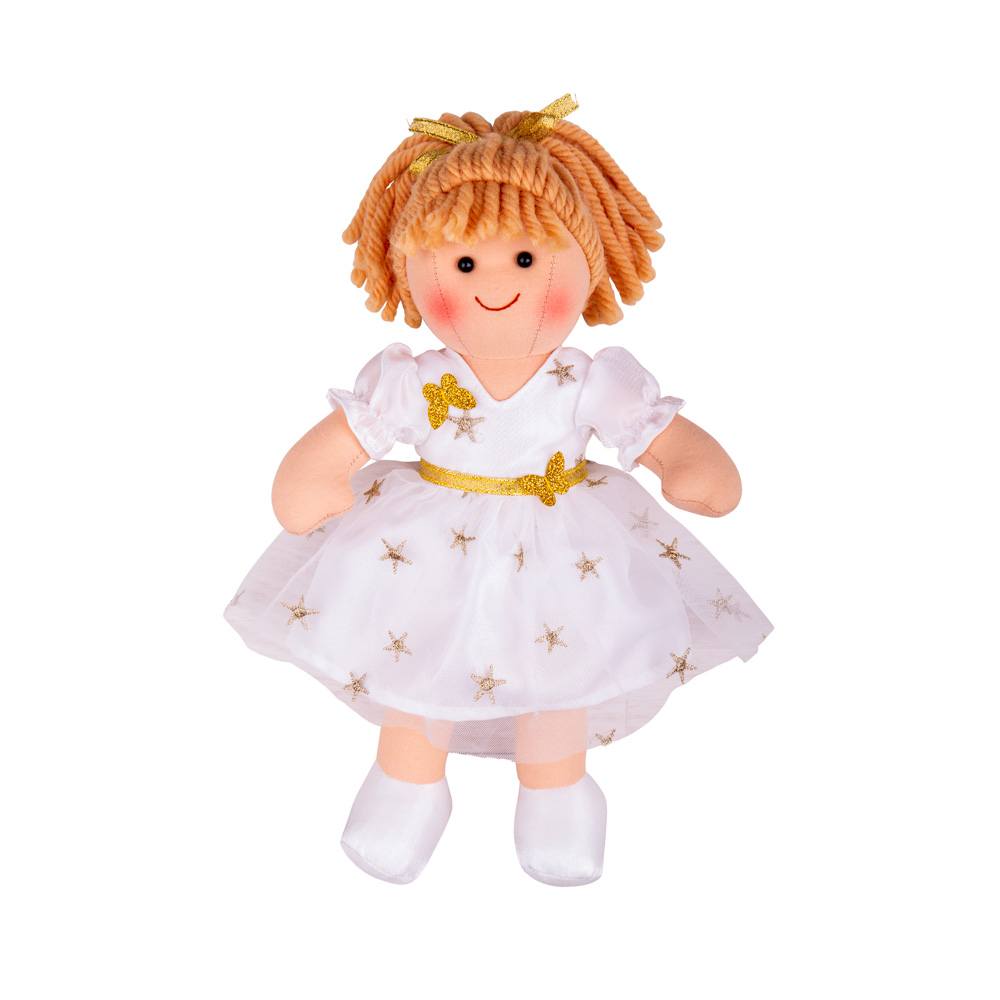 Charlotte Doll - Small, Charlotte Doll - Small,Bigjigs Charlotte Doll,Children's dolls toys,Dolls, Charlotte Doll - Small,Meet Charlotte, the soft and cuddly ragdoll that's ready to become your child's beloved companion. With her charming white dress adorned with a delightful gold star print and a sweet smile that's impossible to resist, Charlotte is sure to capture your little one's heart from the very first moment they meet. Here's what,Charlotte Doll - SmallMeet Charlotte, the soft and cuddly ragdoll tha