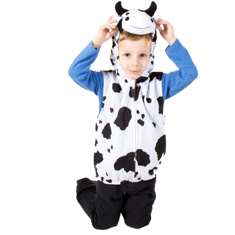 Childrens Cow Zip Top Costume, Childrens Cow Zip Top Costume,Childrens Dressing up costumes,dressing up toys,dressing up cloaks, Childrens Cow Zip Top Costume,Kids will love this Cow costume with easy-wear Zip Top design and great great fun! Also perfect for role play in Early years or for the Nativity story. PERFECT OUTFIT FOR farmyard animal outfit costume Role play ideal for a fancy dress party school plays and dressing up days nursery dance shows book week High Quality:Kids will love this Cow costume wi