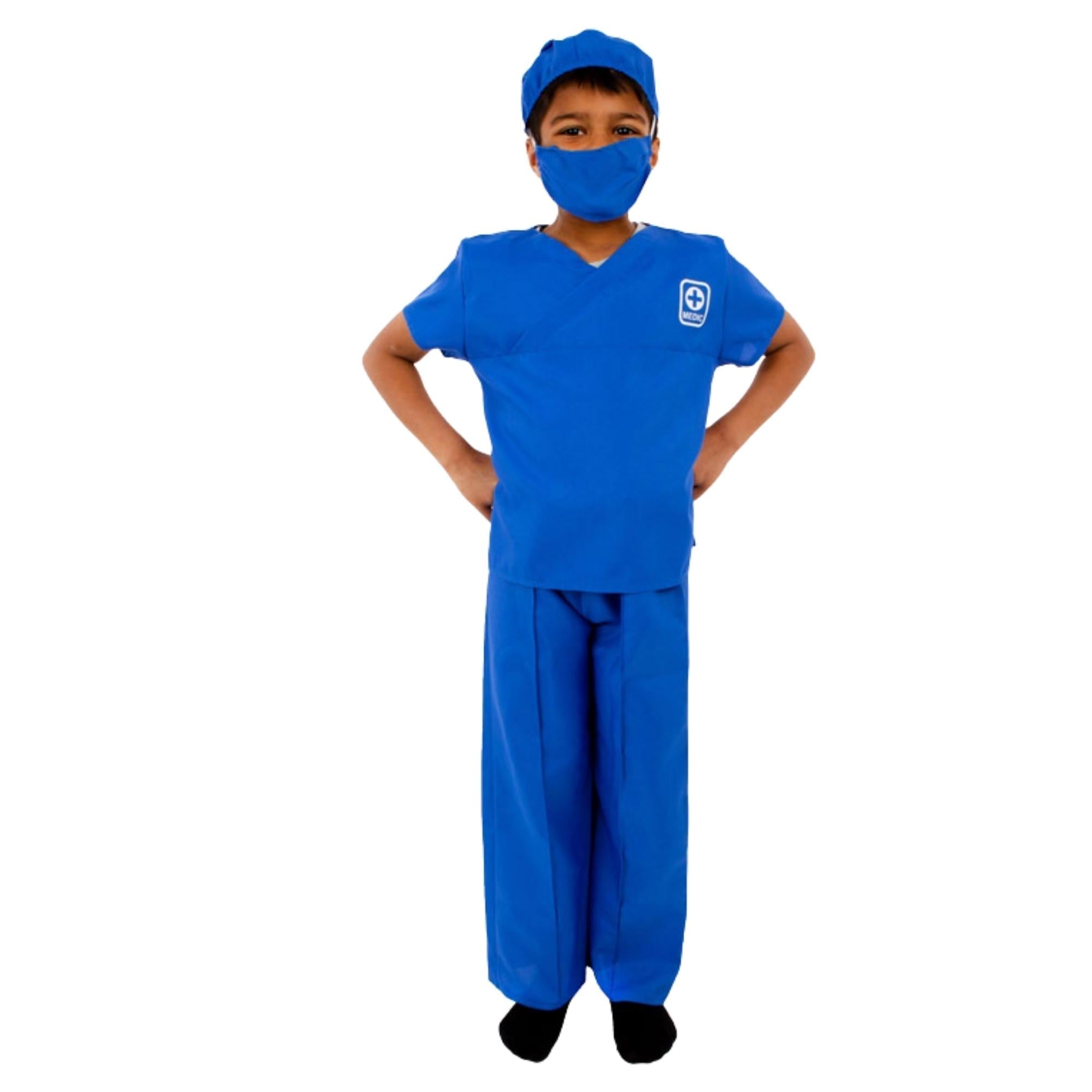 Children's Medic Costume - 3-5 Years, Children's Medic Costume - 3-5 Years,Childrens doctors costume,doctors fancy dress,childrens role play costume, Children's Medic Costume - 3-5 Years,This Children's Medic Costume comprises: polyester, "bi-stretch" elasticated trousers, tunic top with print and one-piece cap and mask. Encourage role play with this realistic, modern dressing up costume. They'll always be on call with this premium and immersive children's surgical medic costume! This veryThis Children's Me