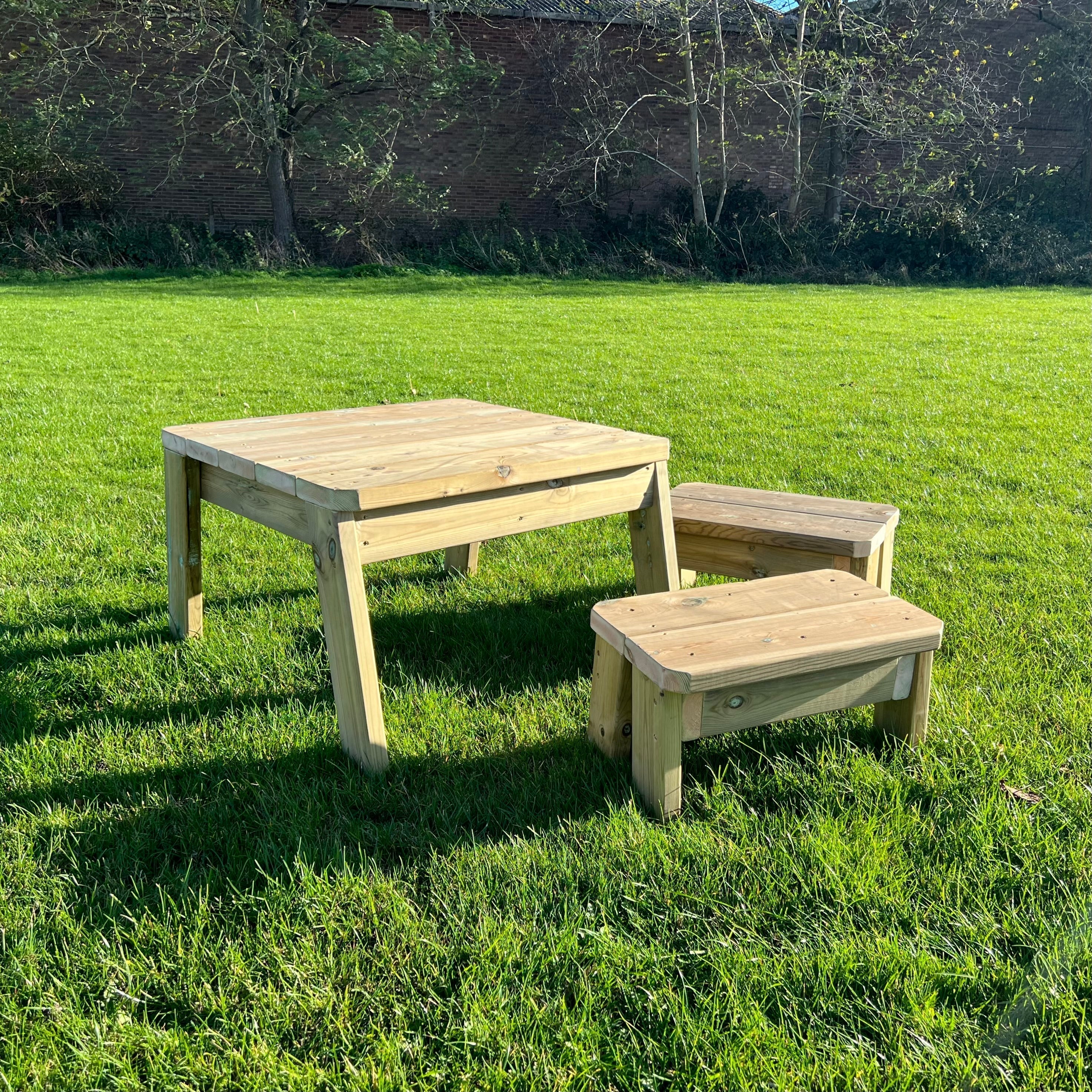 Children's Outdoor Mini Table and Benches, Children's Outdoor Mini Table and Benches, Outdoor playground equipment,School playground equipment, Children's Outdoor Mini Table and Benches,Every early years, educational environment needs outdoor seating! The Children's Outdoor Mini Table and Benches are suitable to accommodate at least 2 children at once. It is the perfect seating set to enjoy lunchtime outdoors.Robust and built in a square shape, this resource can be used in multiple outdoor lessons. Th,Child