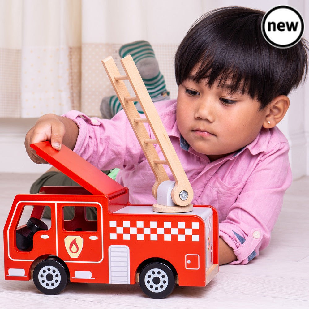 City Fire Engine, City Fire Engine,Wooden Fire Engine Toy,Chldren's Fire Engine Toy,Fireengine toy,Bigjigs wooden toys, City Fire Engine,Introducing the Bigjigs City Fire Engine - a beautifully detailed wooden toy that is perfect for sparking the imaginations of young children. This delightful playset is designed to inspire hours of creative, fun-filled play for your budding young firefighter. The City Fire Engine comes complete with a swivel ladder tha,City FireIntroducing the Bigjigs City Fire Engine - a 