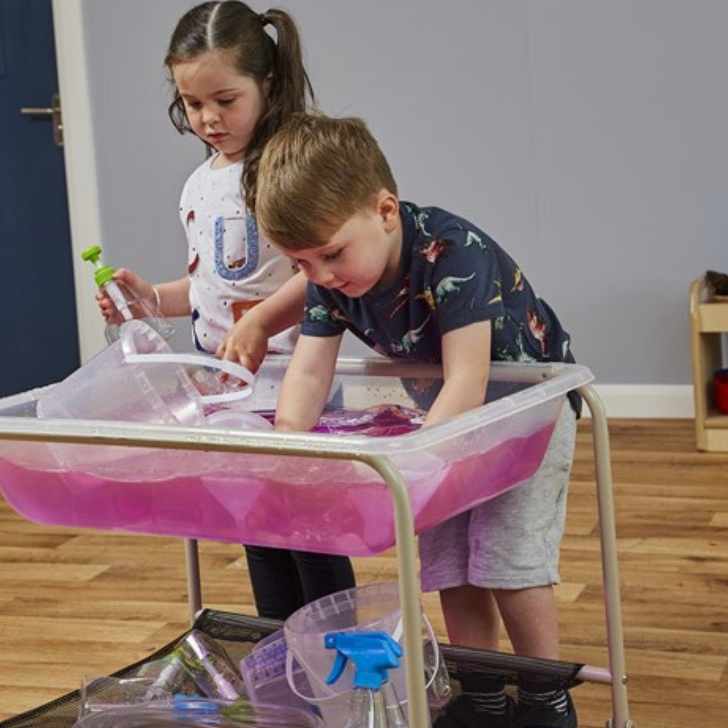 Clear Desktop Sand and Water Tray with Stand, Clear Desktop Sand and Water Tray with Stand,sand and water tray,childrens sand and water tray,portable sand and water table, Clear Desktop Sand and Water Tray with Stand,Introducing the Clear Desktop Sand & Water Tray with Folding Sturdy Steel Stand, the perfect addition to any classroom or play area. This versatile tray is designed for endless hours of sensory play and exploration.Crafted from sturdy plastic material,Introducing the Clear Desktop Sand & Water 