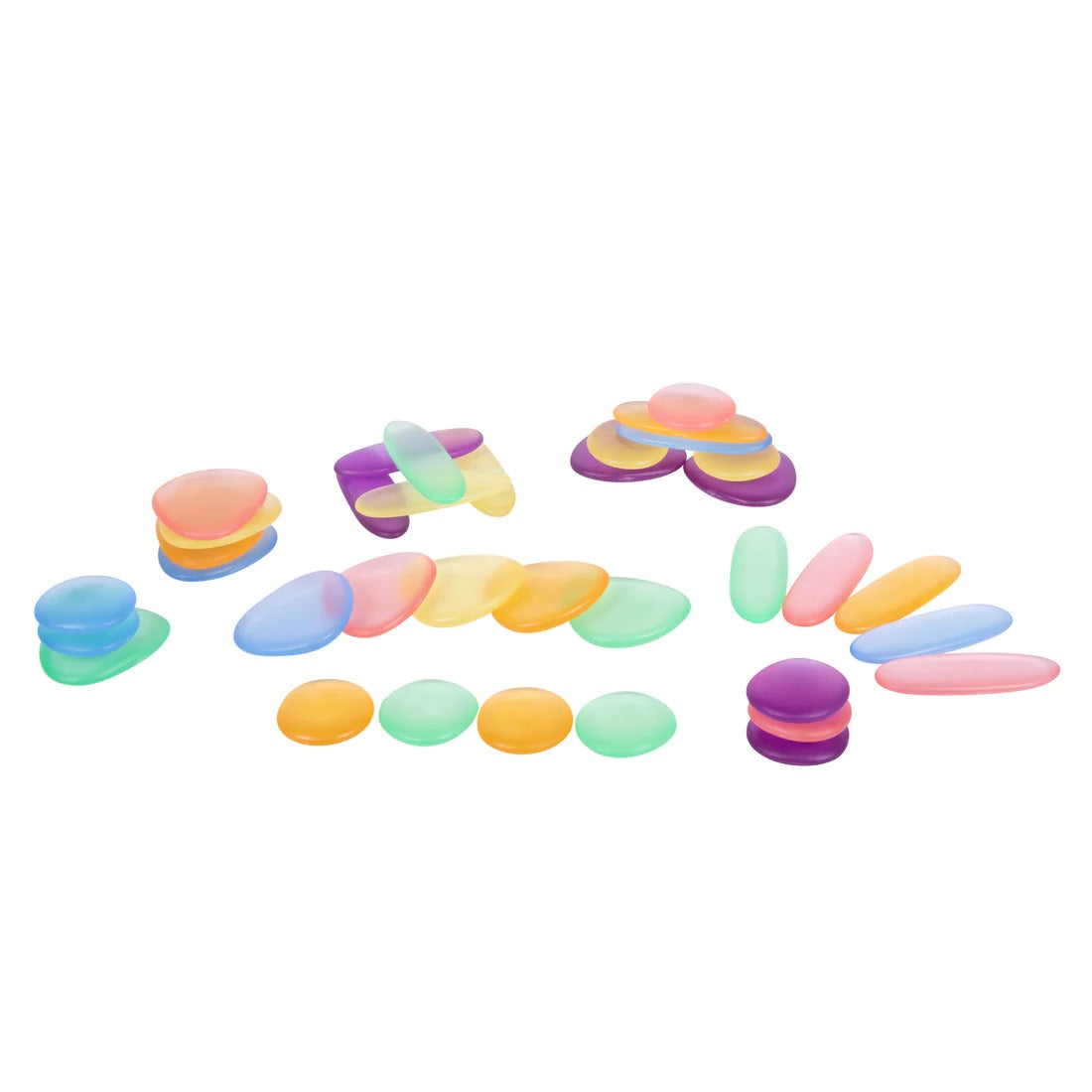 Clear Junior Rainbow Pebbles, Clear Junior Rainbow Pebbles, sensory pebbles,counting pebbles,yellowdoor,yellow door discount code, Clear Junior Rainbow Pebbles,The Clear Junior Rainbow Pebbles are an appealing early construction and manipulative set. The Clear Junior Rainbow Pebble set is ideal for developing fine motor skills and are fascinating viewed on a light panel. The smooth Clear Junior Rainbow Pebbles come in 3 shapes and 6 soft translucent colours, supplied in a con,Clear Junior RainbowThe Clear J