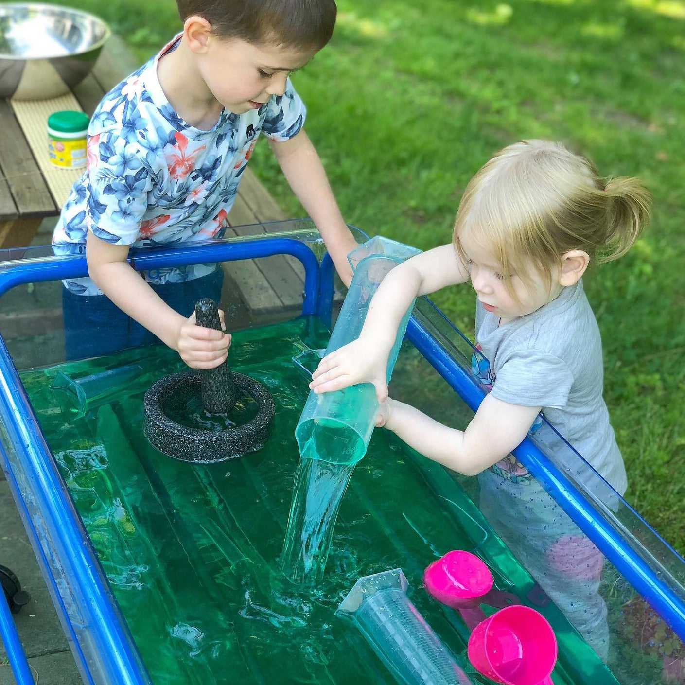 Clear Water Tray and Stand 58cm, Clear Water Tray 58cm Blue Stand, Childrens water tray,garden water tray,sand tray,sand pit, Clear Water Tray and Stand 58cm,The 58cm Clear Water Play Table: A Versatile and Interactive Play Resource The 58cm Clear Water Play Table is a fantastic addition to any early childhood learning environment. It offers a wide range of benefits for young learners and educators. Here are some key features and advantages of this play table: 1. Generous S,Clear Water Tray andThe 58cm Clea