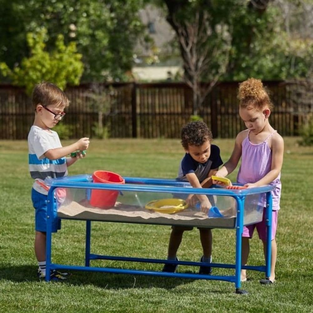 Clear Water Tray and Stand 58cm, Clear Water Tray 58cm Blue Stand, Childrens water tray,garden water tray,sand tray,sand pit, Clear Water Tray and Stand 58cm,The 58cm Clear Water Play Table: A Versatile and Interactive Play Resource The 58cm Clear Water Play Table is a fantastic addition to any early childhood learning environment. It offers a wide range of benefits for young learners and educators. Here are some key features and advantages of this play table: 1. GenerousThe 58cm Clear Water Play Table: A V