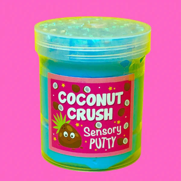 Coconut Crush Putty, Coconut Crush Putty,Putty,Sensory Putty,slimepartyuk, Slime party,Blossom burst sensory putty, Coconut Crush Putty,Our Coconut Crush putty is like a holiday in a jar! The duo of vivid blue putty, topped with shimmering blue bingsu beads, coconut themed sprinkles and a lush coconut charm, make for a sensory, tropical paradise in your own home! Putties are air reactive and will dry out of left out. Always return to the container afte,Coconut Crush PuttyOur Coconut Crush putty is like a ho