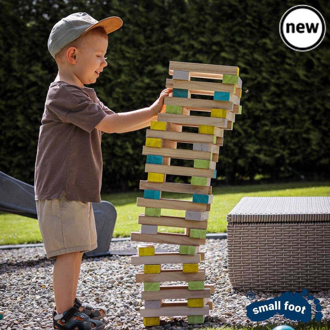 Colourful Wobbly Tower, Colourful Wobbly Tower,Giant Jenga,Giant tower game,Giant wooden puzzle toy,Outdoor Jenga game, Colourful Wobbly Tower,Introducing our Colourful Wobbly Tower, the game that will make your hands shake and your heart race! This 60-piece dexterity game, made with FSC® 100%-certified wood, is perfect for outdoor playtime. The objective is simple but challenging - players must have a steady hand and carefully pull individual blocks out ofIntroducing our Colourful Wobbly Tower, the game th