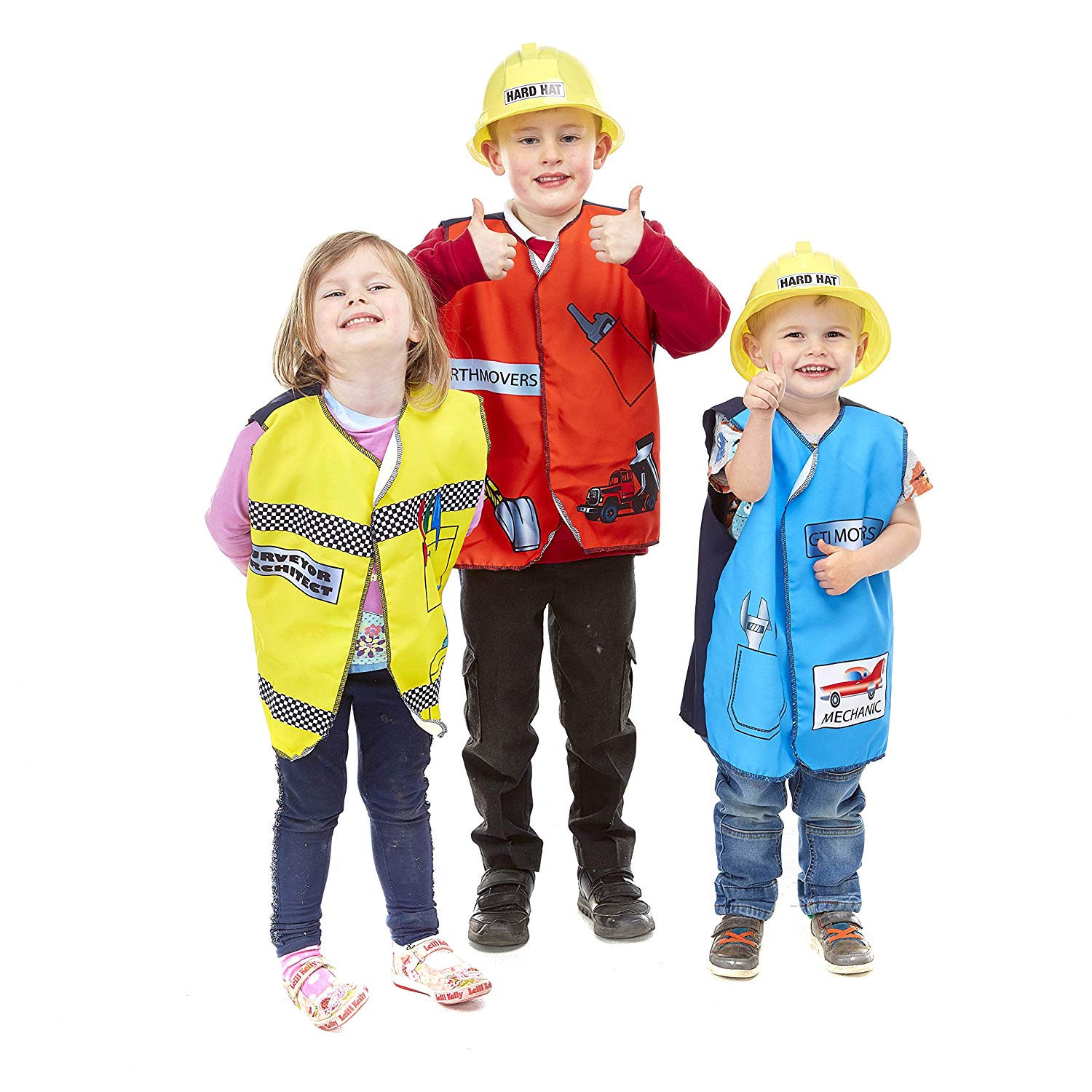 Construction Tabard and Hard Hat Set of 6, Construction Tabard and Hard Hat Set of 6,Dressing up Cloaks Set ,Childrens Dressing up costumes,dressing up toys,dressing up cloaks, Construction Tabard and Hard Hat Set of 6,Introducing our Construction Tabard and Hard Hat Set of 6, the ideal addition to your dressing up box and role play area. This set includes tabards and hard hats, providing children with everything they need to become a construction worker and embark on exciting imaginary adventures.Unleash y