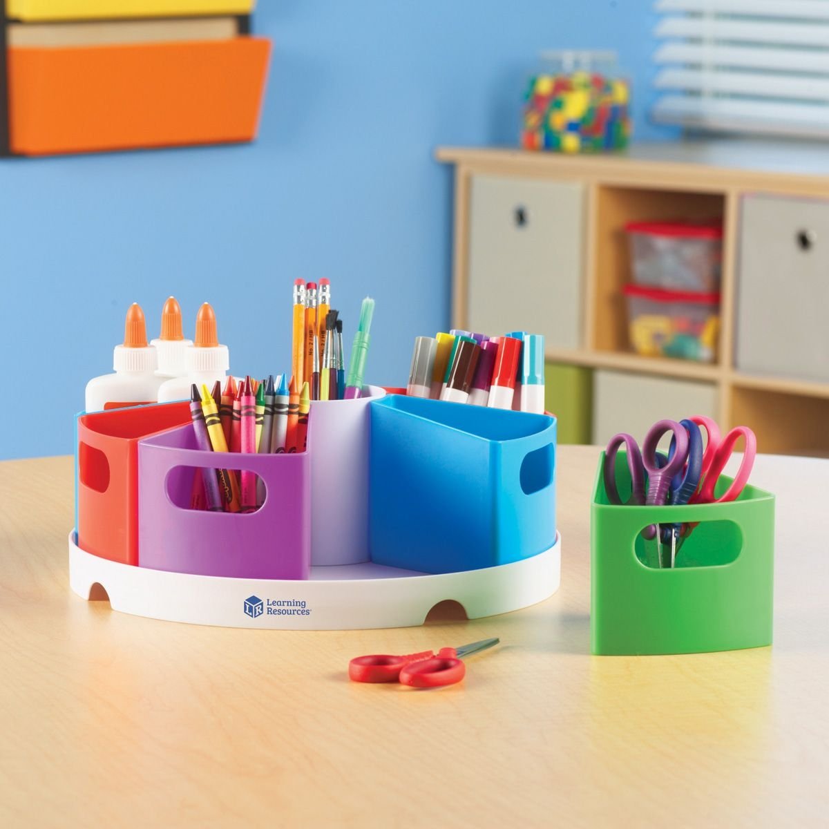 Create-a-Space Storage Centre, Create-a-Space Storage Centre,Classroom storage solutions,classroom storage ideas,classroom desk tidy,classroom pen tidy, Create-a-Space Storage Centre,The Create-a-Space Storage Centre allows you to organise your work area with this attractive and fresh looking storage centre. Ideal for keeping everyday tools such as pens, pencils and scissors tidy when not in use! Create-a-Space Storage Centre features nine storage areas. Eight colourful pots that fit in a circularThe Create