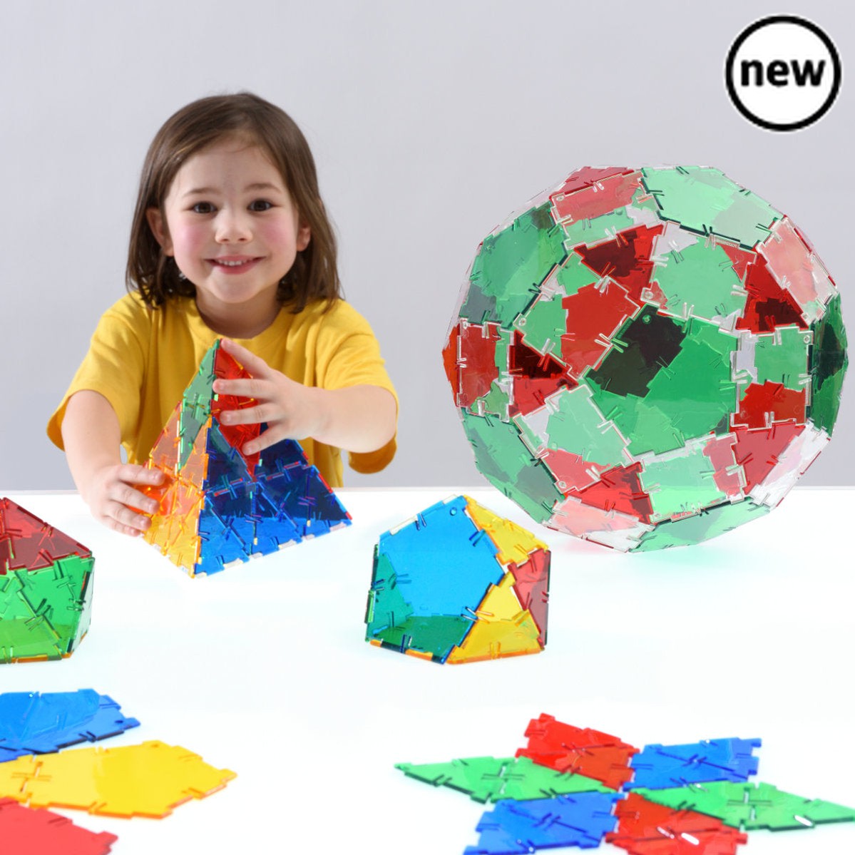 Crystal Polydron Basic Set, Crystal Polydron Basic Set,Polydron Resources,Polydron construction toys,Polydron, Crystal Polydron Basic Set,The Crystal Polydron Basic Set is a fantastic educational tool that helps children develop spatial awareness and creativity. With its 3 key shapes - squares, equilateral triangles, and pentagons - children can easily construct their first 2D and 3D shapes.This set is perfect for use on a light table or against a light ,Crystal Polydron Basic SetThe Crystal Polydron Basic 