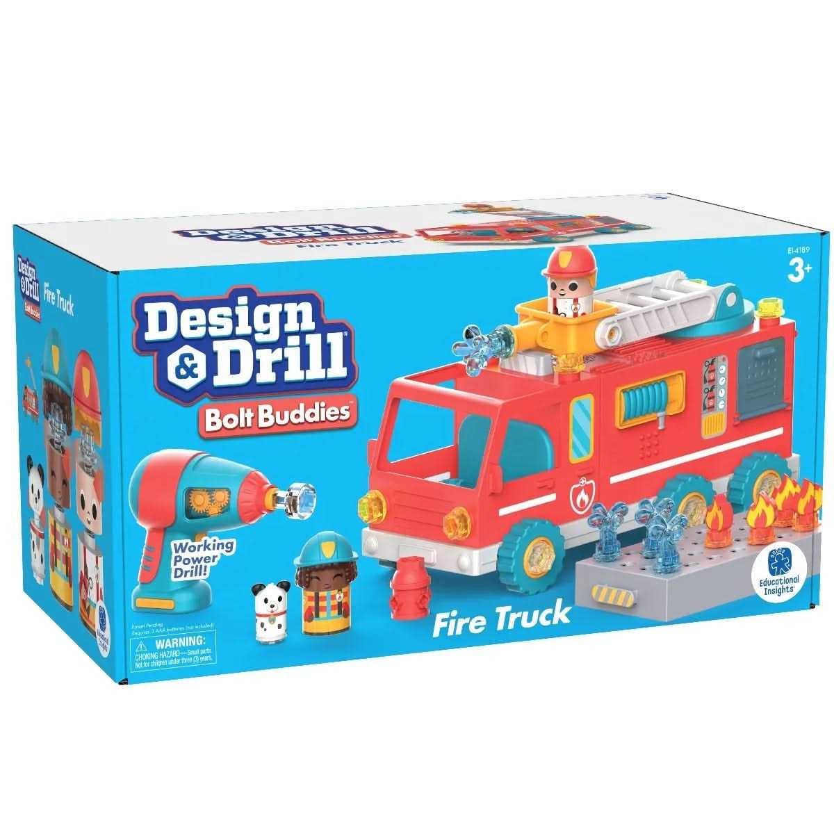 Design & Drill® Bolt Buddies Fire Truck, Design & Drill® Bolt Buddies Fire Truck Item,numeracy resources, learning resources discount code, educational resources for classroom, Design & Drill® Bolt Buddies Fire Truck,With so many ways to build, drill, and play, Design & Drill® Bolt Buddies® Fire Truck is the fun construction toy that will help your child build STEM and fine motor skills. Kids use a real working power drill to build their own fire truck complete with hinged ladder and fire and water toppers,