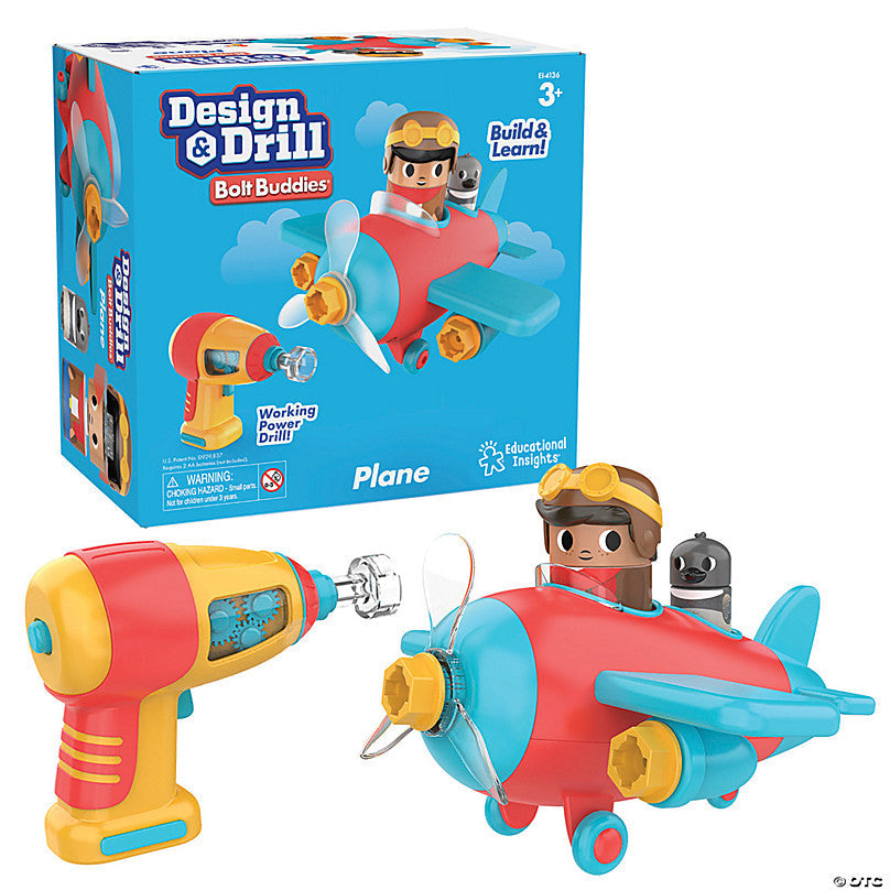 Design and Drill Bolt Buddies Plane, Design and Drill Bolt Buddies Plane,learning resources,construction toys,construction play set, Design and Drill Bolt Buddies Plane,Introducing the Design & Drill Bolt Buddies Plane, a captivating and educational toy that combines imaginative play with the development of fine motor skills. Watch your child's creativity take flight as they snap together the pieces of the plane and use theIntroducing the Design & Drill Bolt Buddies Plane, a captivating and educational toy 