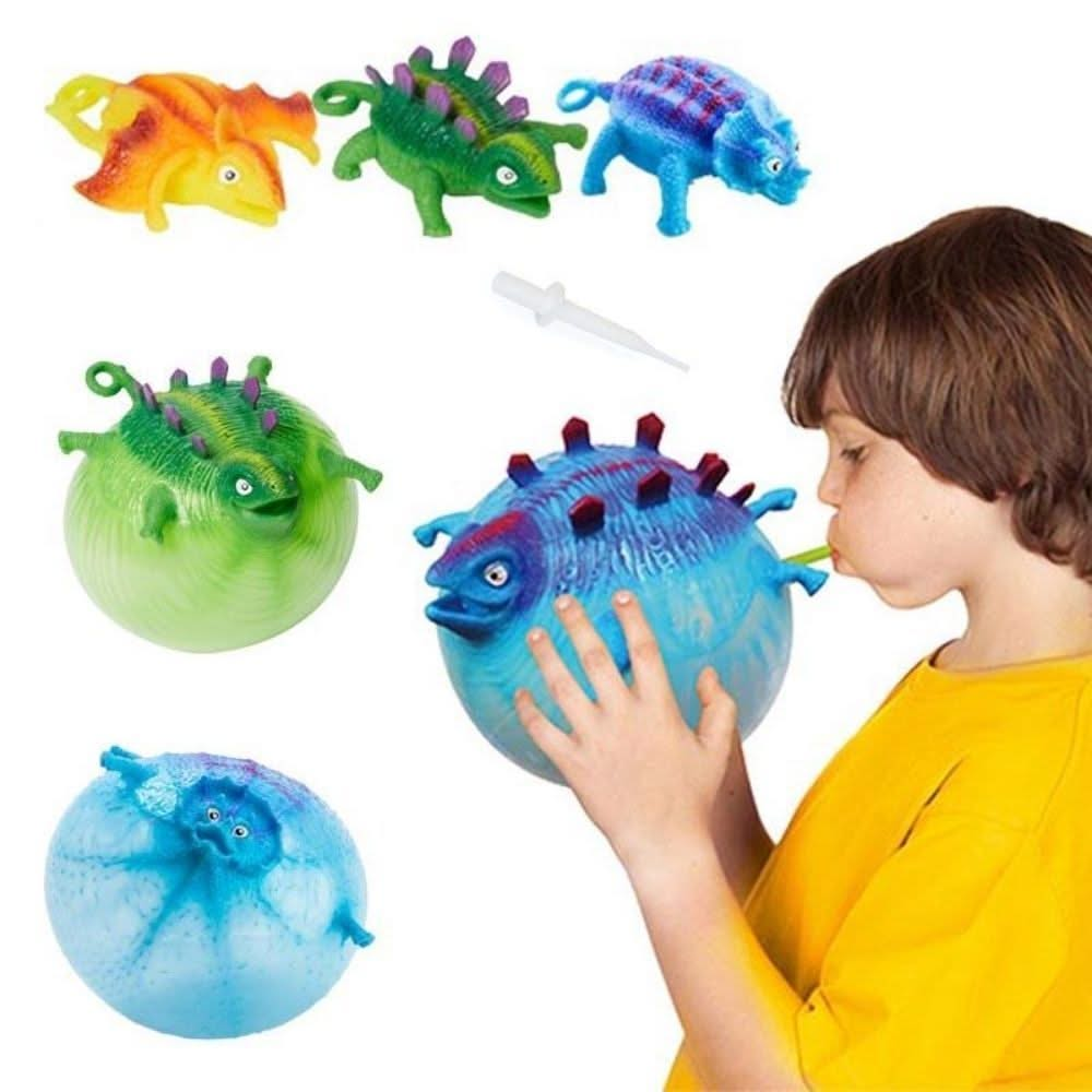 Dinosaur Balloon Ball, Dinosaur Balloon Ball,Animal Balloon Buddies,tactile toys,sensory toys,special needs toys,specialneedstoys.co.uk,specialneedstoys.com, Dinosaur Balloon Ball,Dinosaur Balloon Balls are a fun and exciting way for young children to practice their oral motor skills. These durable and reusable balloons have a special one way valve and straw, that makes inflation simple for those trying to improve their respiration and mouth shaping. Once you blow them up these inflatableDinosaur Balloon Ba