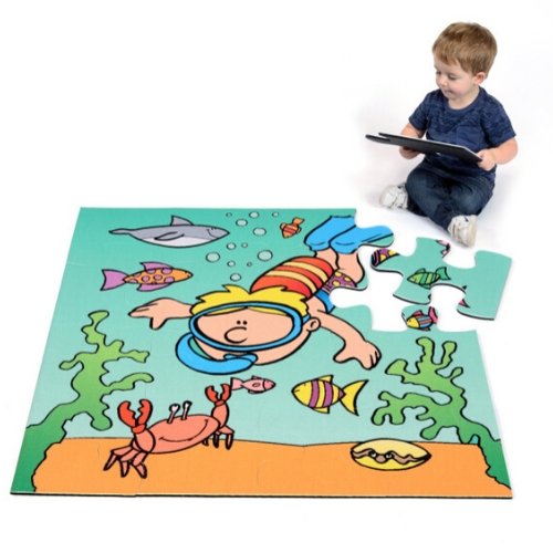 Diver Jumbo Puzzle, Diver Jumbo Puzzle,Jumbo Puzzle Range,Nature, The Ocean, Habitats, Fish,environment, Diver Jumbo Puzzle,Giant Square puzzle depicting a diver exploring the seabed. Made from tough hard-wearing Polyester, this Jumbo Puzzle is the perfect addition to any play or educational setting encouraging discussion on topics such as the Ocean, nature, habitats and the environment. Help children develop key formative skills whilst sti,Diver Jumbo PuzzleGiant Square puzzle depicting a diver exploring t