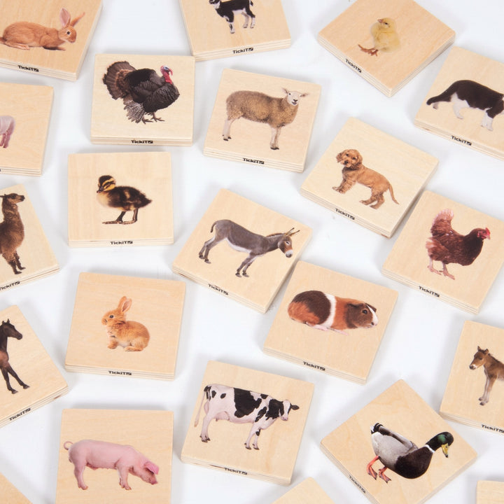 Domestic Animal Family Match Game, Domestic Animal Family Match Game,Matching toys,wooden matching games,early years matching toys,classroom matching toys, Domestic Animal Family Match Game,The TickiT® Domestic Animal Family Match Game is an engaging and versatile wooden game designed to teach children about domestic animals and their young in a hands-on, interactive way. This set includes 14 pairs of smooth, tactile basswood ply tiles, each featuringThe TickiT® Domestic Animal Family Match Game is an engag