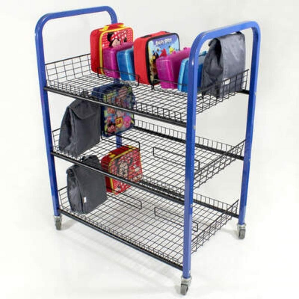 Double Sided Lunchbox Trolley, Double Sided Lunchbox Trolley,school lunchbox trolley,school lunch box trolleys,school classroom resources, Double Sided Lunchbox Trolley,Double Sided Lunchbox Trolley The Double Sided Lunchbox Trolley is a sturdy and practical storage solution, designed to hold approximately 40 average-sized lunchboxes. With its robust, welded steel frame and durable castors, this trolley is ideal for heavy-duty use in schools and early years settings. Double SidedDouble Sided Lunchbox Trolle