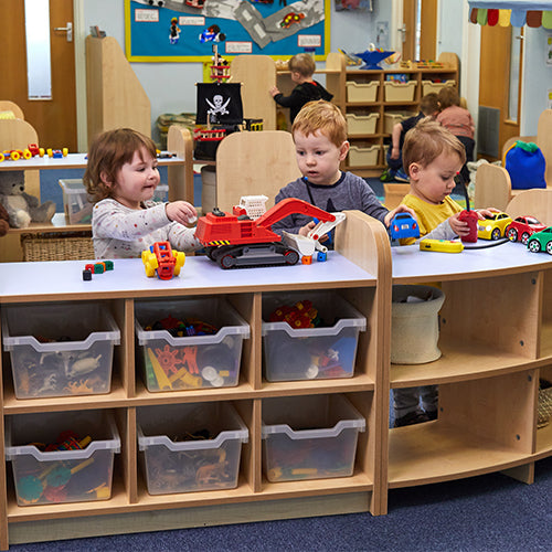 Early Years Low Level 3 Tier Storage Shelving Unit With Back - 9 Tray, Early Years Low Level 3 Tier Storage Shelving Unit With Back - 9, Early Years Low Level 3 Tier Storage Shelving Unit With Back - 9 Tray,This Low Level 3 Tier Storage Shelving Unit is a perfect addition to any Early Years and or Nursery, specifically designed by Early Years staff for a more suitable learning environment. The Curved edges make for the perfect Tidy for any young education establishment. Solidly constructed specifically forT