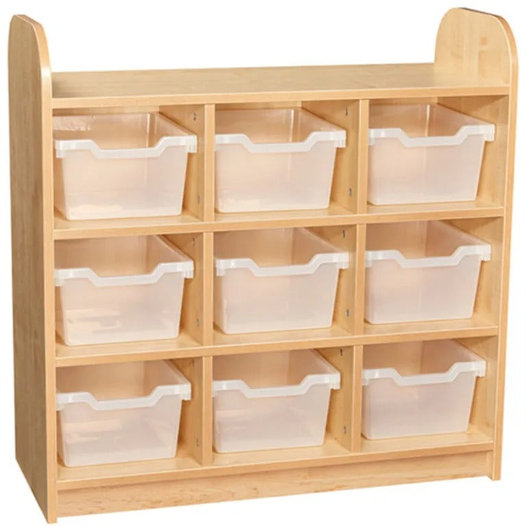 Early Years Low Level 3 Tier Storage Shelving Unit With Back - 9 Tray, Early Years Low Level 3 Tier Storage Shelving Unit With Back - 9, Early Years Low Level 3 Tier Storage Shelving Unit With Back - 9 Tray,This Low Level 3 Tier Storage Shelving Unit is a perfect addition to any Early Years and or Nursery, specifically designed by Early Years staff for a more suitable learning environment. The Curved edges make for the perfect Tidy for any young education establishment. SolidlyThis Low Level 3 Tier Storage 