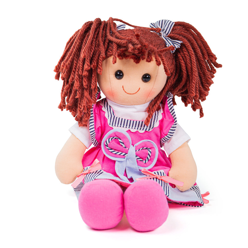 Emma Doll - Large, , Emma Doll - Large,Emma is ready to meet her new best friend! Emma is soft and cuddly ragdoll, bright as a button and just as loveable. Emma has red hair in bunches and wears a pink dress with striped accents and pink shoes. Emma Doll’s soft material makes her the perfect toddler doll as she’s 38cm tall and gentle on little hands. Emma t,Emma Doll - LargeEmma is ready to meet her new best friend! Emma is soft and cuddly ragdoll, bright as a button and just as loveable. Emma has red hair 