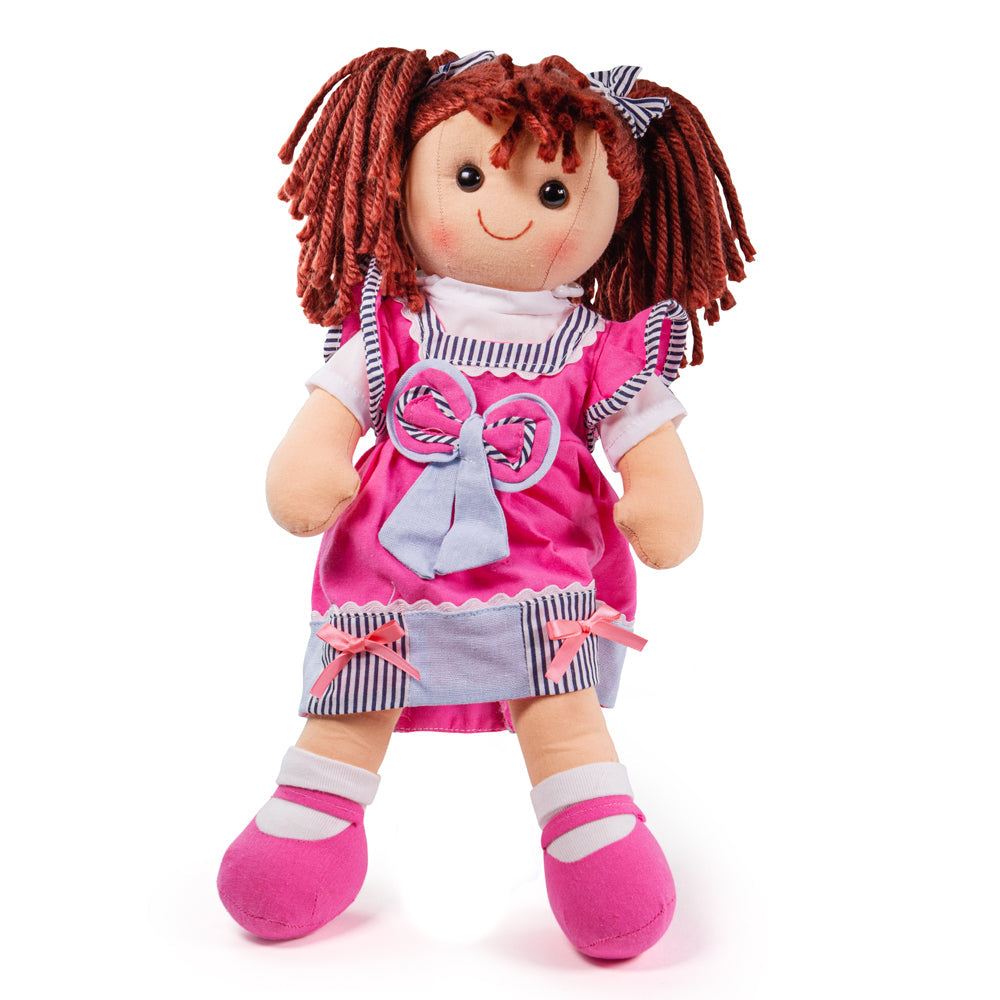 Emma Doll - Large, , Emma Doll - Large,Emma is ready to meet her new best friend! Emma is soft and cuddly ragdoll, bright as a button and just as loveable. Emma has red hair in bunches and wears a pink dress with striped accents and pink shoes. Emma Doll’s soft material makes her the perfect toddler doll as she’s 38cm tall and gentle on little hands. Emma t,Emma Doll - LargeEmma is ready to meet her new best friend! Emma is soft and cuddly ragdoll, bright as a button and just as loveable. Emma has red hair 