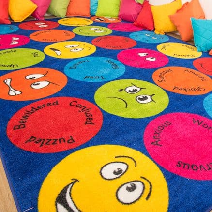 Emotions Interactive Rectangular Carpet, Emotions Interactive Rectangular Carpet,Emotions resources,classroom resources,classroom ASD resources,ASD resources,school equipment supplier, Emotions Interactive Rectangular Carpet,The highly visual Emotions Interactive Rectangular Carpet incorporates 12 different emotional feelings and expressions with keywords to encourage group discussion during class time. Children can choose an expression to sit on during reading and group lessons. The Emotions Interactive Re