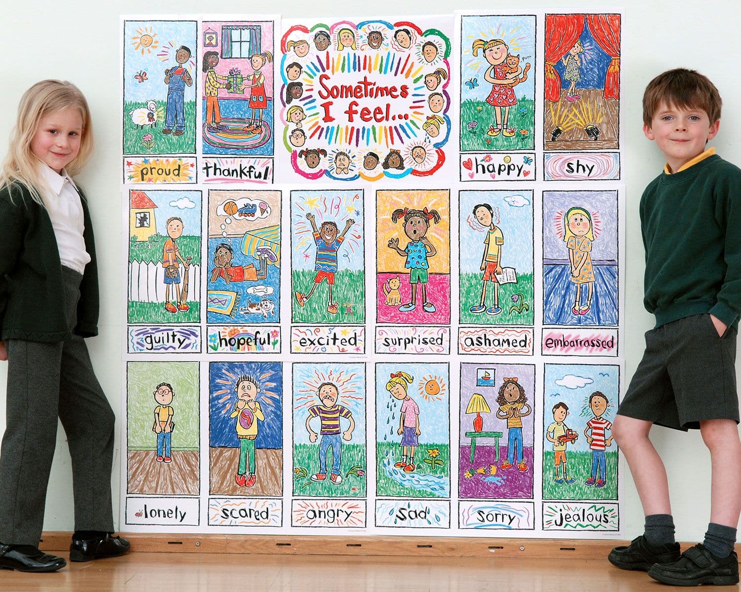 Emotions Kid Drawn Bulletin Board Set, Emotions Child Drawn,emotion resources autism,emotion resources eyfs,emotion teaching resources, Emotions Kid Drawn Bulletin Board Set,The Emotions Kid Drawn Bulletin Board Set is a must-have for any classroom seeking to create an engaging and interactive environment for children to explore their feelings. This visually appealing bulletin board set features 16 cut-apart emotion cards that showcase a variety of emotions, allowing children to easily ide,Emotions KidThe E