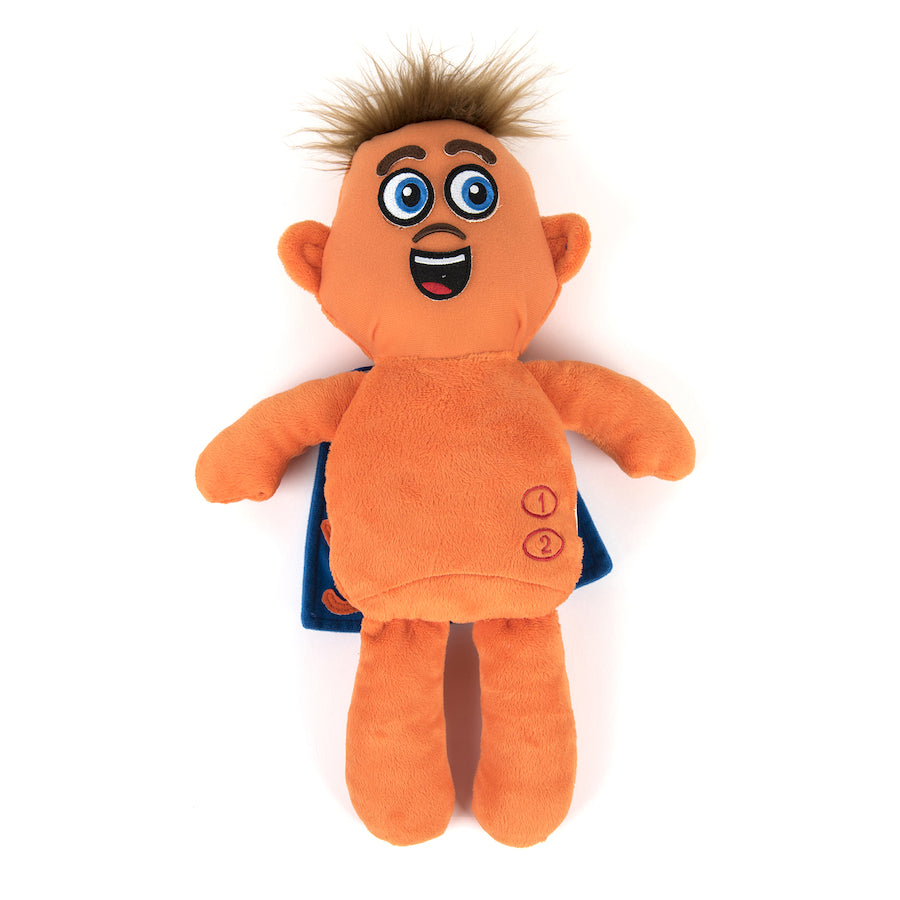 Explore Emotions Super Doll, Explore Emotions Super Doll,emotions dolls,emotions resources,special needs emotions tools,emotions aids,special needs emotion games,learning resources, Explore Emotions Super Doll,Encourage discussions about feelings with this cuddly Explore Emotions Super Doll. Use the Velcro TM facial features to create 16 emotions on the doll's face. This Explore Emotions Super Doll is an emotional superhero! Store the unused features on his cape. Press one button to hear a range of 16 sound