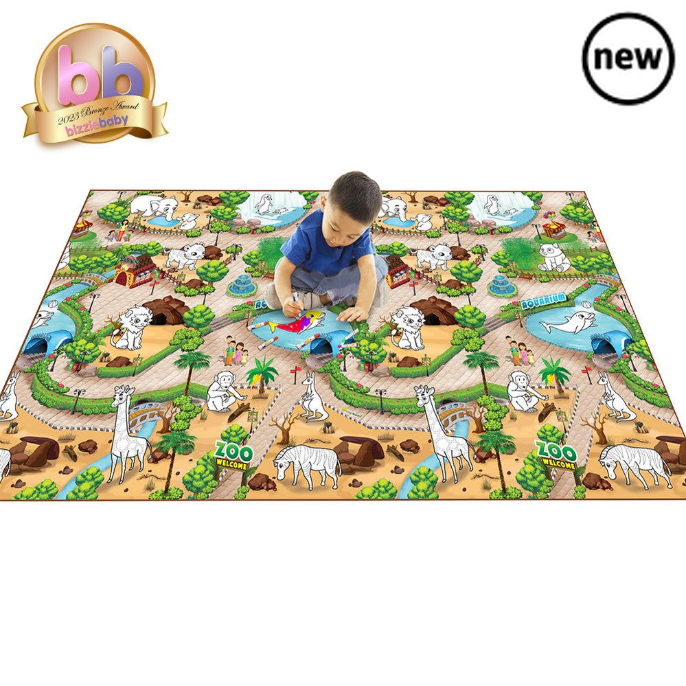 Extra Large Colour and Wipe Zoo Play Mat (200 x 120cm), , Extra Large Colour and Wipe Zoo Play Mat (200 x 120cm),Exceptionally eye-catching colour and wipe playmats, have been designed to stimulate imaginative play in toddlers and children of all ages, with stunningly sharp, anti-smudge colourfast printing in vibrant colours.This new edition to our ever popular mats range adds an exciting new dimension to children’s play.Exceptionally eye-catching colour and wipe playmats, have been designed to stimulate im