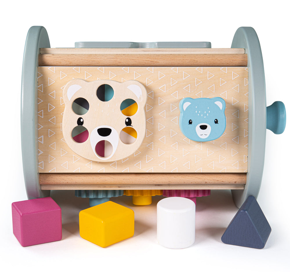 FSC 100% Rolling Activity Sorter, FSC 100% Rolling Activity Sorter,FSC 100% Rolling Activity Sorter,Wooden shape sorter,wooden toys,bigjigs wooden toys, FSC 100% Rolling Activity Sorter,Little ones will be captivated by our FSC 100% Rolling Activity Sorter. The FSC 100% Rolling Activity Sorter has four sides packed with activities including a wooden shape sorter, wooden flip book, wooden cogs and more. Its rolling nature makes it a fun task for toddlers to push along the ground as they toddle along. L,FSC 1