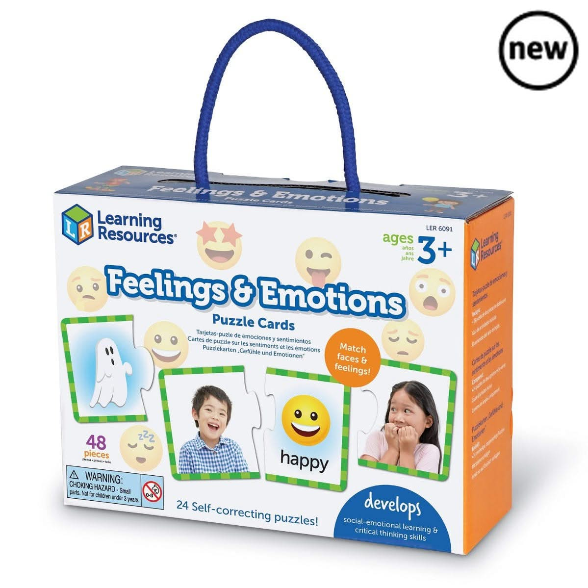 Feelings & Emotions Puzzle Cards, Feelings & Emotions Puzzle Cards,,Emotions resources,Emotional resources,EYFS emotions,School emotion resources,classroom emotion resources, Feelings & Emotions Puzzle Cards,Feelings & Emotions Puzzle Cards Help preschoolers build social-emotional learning (SEL) skills with the colourful Feelings & Emotions Puzzle Cards! This set of 24 self-correcting puzzles is designed to support young children in identifying and discussing their emotions. Each 2-piece puzzle features a f