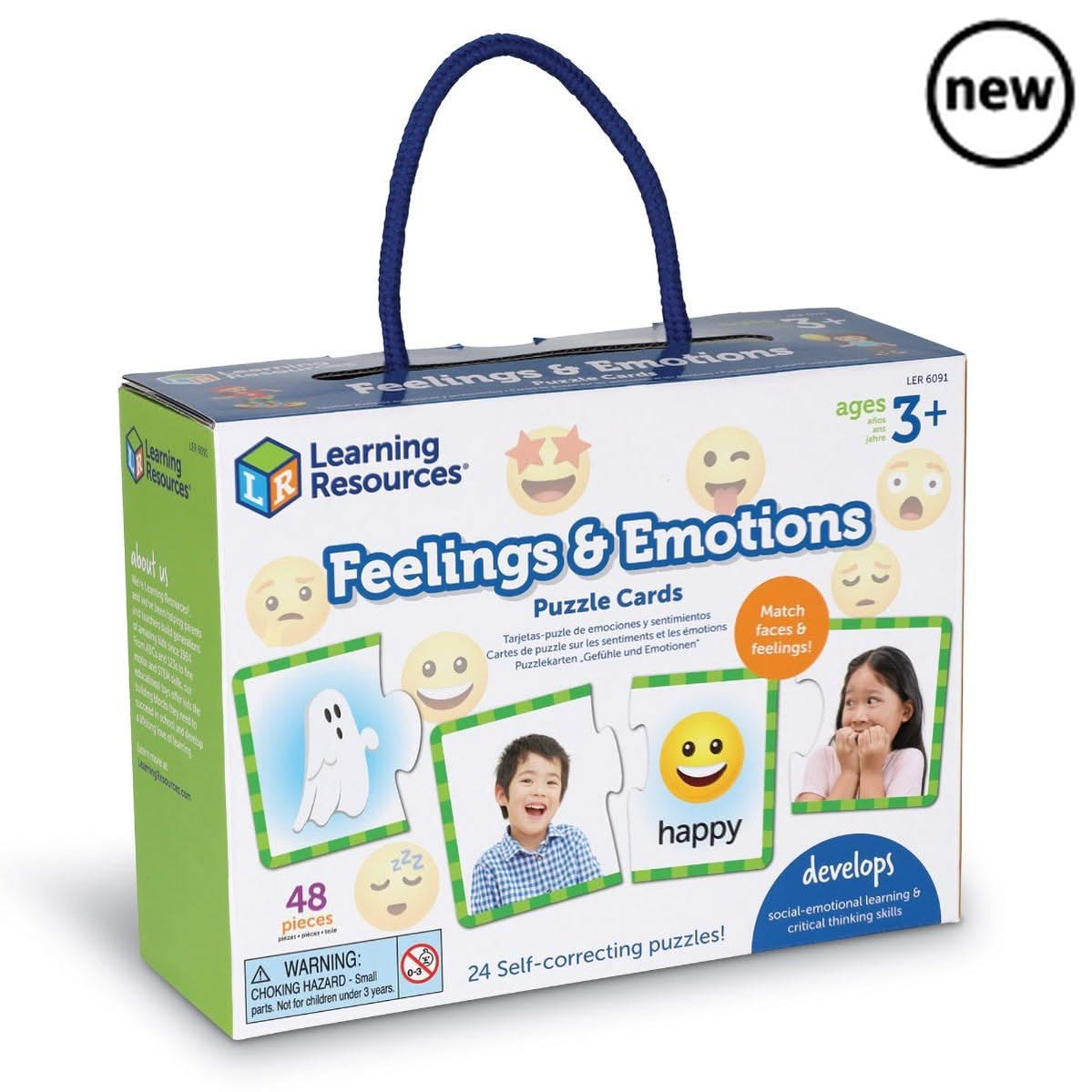 Feelings & Emotions Puzzle Cards, Feelings & Emotions Puzzle Cards,,Emotions resources,Emotional resources,EYFS emotions,School emotion resources,classroom emotion resources, Feelings & Emotions Puzzle Cards,Feelings & Emotions Puzzle Cards Help preschoolers build social-emotional learning (SEL) skills with the colourful Feelings & Emotions Puzzle Cards! This set of 24 self-correcting puzzles is designed to support young children in identifying and discussing their emotions. Each 2-piece puzzle features a f