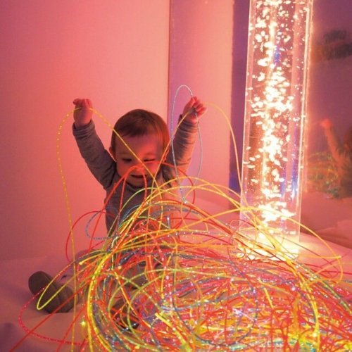 Fibre Optic UV Kit and light source - 2m 100 Tails, , Fibre Optic UV Kit and light source - 2m 100 Tails,The Fibre optic UV Kit with light source is the perfect addition to any sensory room or calming space. This kit includes a tactile and easy-to-handle spray of UV effect strands that offer both tactile stimulation and sensory calmness through touch and light.When exposed to ultraviolet light, the strong and vibrantThe Fibre optic UV Kit with light source is the perfect addition to any sensory room or calm