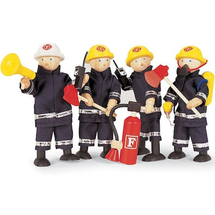 Firefighters Set, Firefighters Set,Small world play,Fire Man Figures,Firefighter figures,Tidlo Firefighter set,Pretend play fire man, Firefighters Set,Set of four firefighter toys ready to race to the rescue, put out fires, rescue cats out of trees and whatever else the imagination allows! All happy and ready to work, the Tidlo firefighters are dressed ready for a day of fire fighting. With flexible, poseable arms and legs, each of the wooden dolls can stand or sit -,Firefighters SetSet of four firefighter 