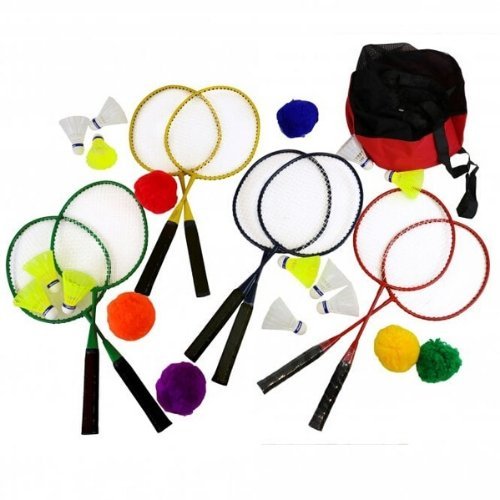 First-Play Badminton Starter Pack, First-Play Badminton Starter Pack,School sports equipment,school sports equipment vouchers,school playground play equipment, First-Play Badminton Starter Pack,The First-Play Badminton Starter Pack is a great start-up coaching pack for an introduction to badminton, ideal at primary level. The mini badminton racket's short shaft allows a higher hit rate for children through better control. Also the fluff balls absorb any impact shock, supplied in bright colours making them e