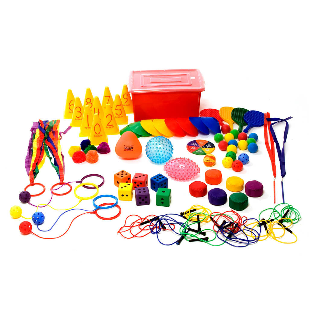 First-play Multi Coloured Play kit, First-play Multi Coloured Play kit,School sports equipment,school sports equipment vouchers,school playground play equipment, First-play Multi Coloured Play kit,The First-play Multi Coloured Play kit is an expansive set designed to promote skill development in children through a variety of games and activities. With over 80 pieces of high-quality equipment stored in a durable storage box, this kit is well-suited for schools, childcare centres, or even family gatheringsThe