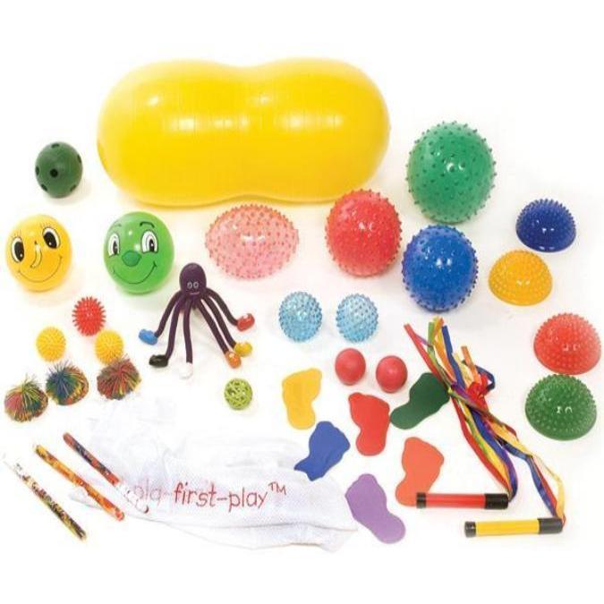 First play Sensory Play Pack, First play Sensory Play Pack,Games Activity Kit,PLAYGROUND AND SENSORY BALL PACKS,school playground play equipment, First play Sensory Play Pack,There is something for everyone, from individual to group activities. This giant First play Sensory Play Pack comes in three storage holdalls A specially selected range of tactile equipment to encourage motor skill development. Selection of tactile equipment. Variety of textured surfaces Supplied in mesh storage bagThere is something f