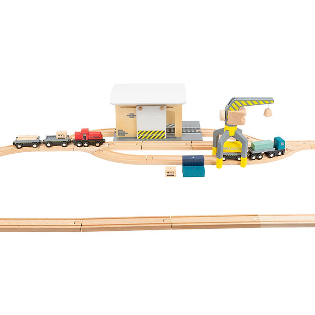 Freight Train Set, Freight Train Set,Bigjigs Freight Train Set,Bigjigs Wooden train set,bigjigs train set,bigjigs toys,Wooden train set,childrens wooden train set,toddlers train set, Freight Train Set,Freight Train Set Little rail enthusiasts will love playing with our extensive wooden Freight Train Set. This set includes a working turntable, two engines—one pulling fruit and vegetable wagons, and the other pulling a variety of industrial wagons. To complete the bustling landscape, the set also features hou