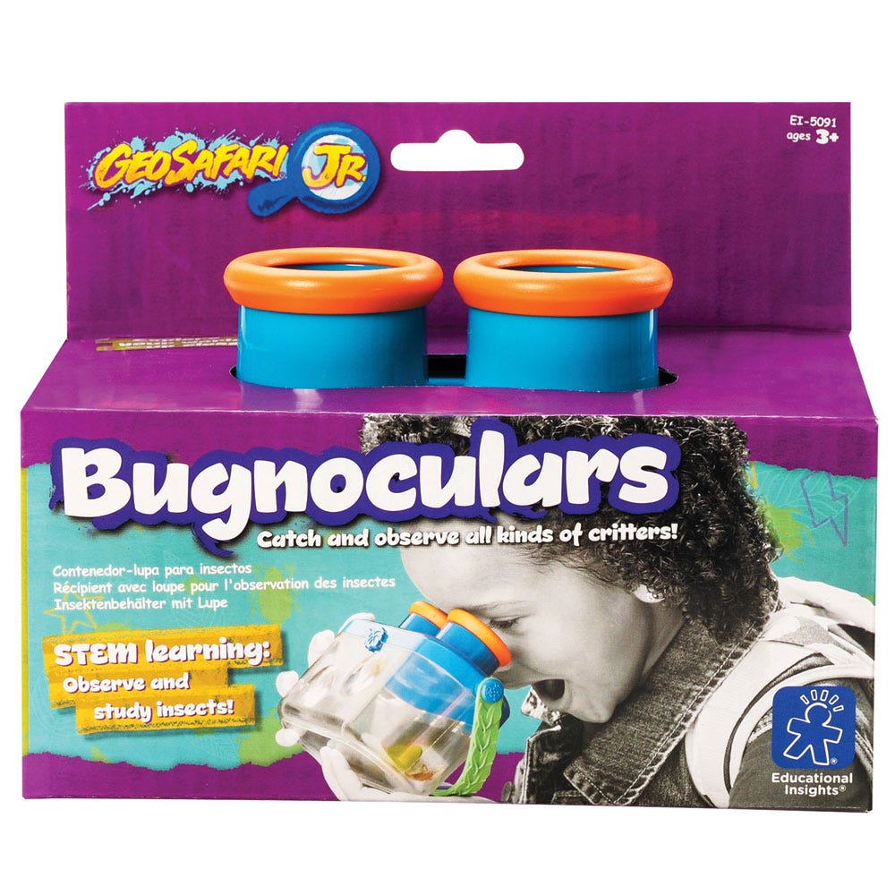 GeoSafari Jr. Bugnoculars, GeoSafari Jr. Bugnoculars,Bug House,Outside mini beast play ideas,outdoor play ideas,Children's mini beast resources, GeoSafari Jr. Bugnoculars,Little scientists can catch and safely see bugs, leaves, flowers, shells, tadpoles and more up close with this bug-friendly, kid-cool transparent, breathable container. With an easy-carry handle, and magnification on top and one side, it’s durable and ready for outdoor play and learning. Take it to the beach, garden, p,GeoSafari Jr. Bugnoc