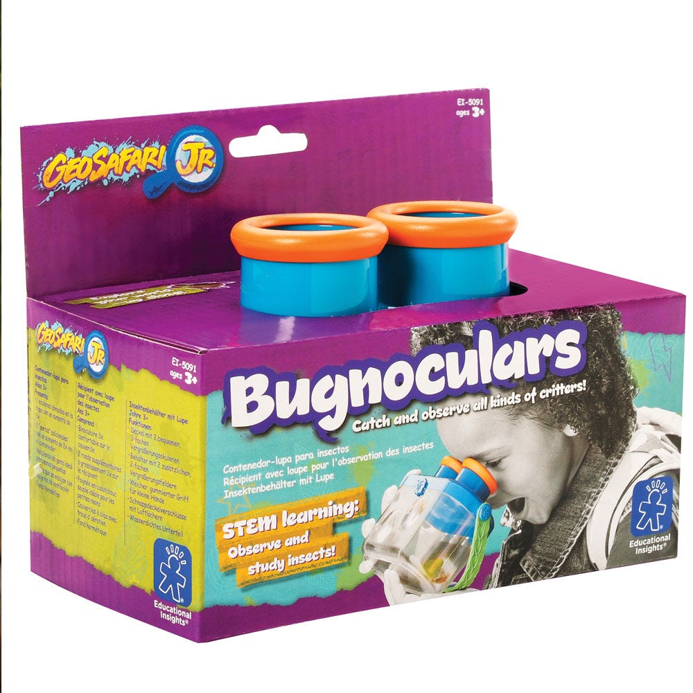 GeoSafari Jr. Bugnoculars, GeoSafari Jr. Bugnoculars,Bug House,Outside mini beast play ideas,outdoor play ideas,Children's mini beast resources, GeoSafari Jr. Bugnoculars,Little scientists can catch and safely see bugs, leaves, flowers, shells, tadpoles and more up close with this bug-friendly, kid-cool transparent, breathable container. With an easy-carry handle, and magnification on top and one side, it’s durable and ready for outdoor play and learning. Take it to the beach, garden, p,GeoSafari Jr. Bugnoc