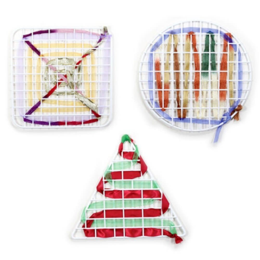 Geometric Weaving Frames Pack of 6, Geometric Weaving Frames Pack of 6, Weaving Frames, YPO Discount,Weaving toys,Children's weaving resources,Weaving toys,Special needs weaving resources, Geometric Weaving Frames Pack of 6,This Pack of 6 Geometric Weaving Frames is ideal for developing fine motor skills and creating mini works of art by threading through ribbons, paper and fabric. The Geometric Weaving Frames pack can also be used to reinforce the names of shapes and their properties, introducing young lea