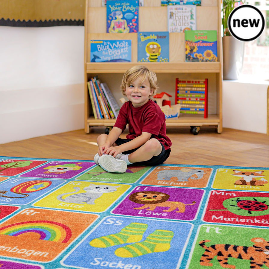 German Alphabet Carpet, German Alphabet Carpet,Primary school german resources,Classroom carpet,classroom rugs,classroom placement carpets, German Alphabet Carpet,The German Alphabet Carpet is a large colourful 3 x 2m highly visually appealing carpet. The German Alphabet Carpet is perfect for children to sit and enhance learning word and letter recognition in a fun interactive way. Distinctive and brightly coloured, child friendly designs Designed to encourage learning through i,GermanThe German Alphabet Ca